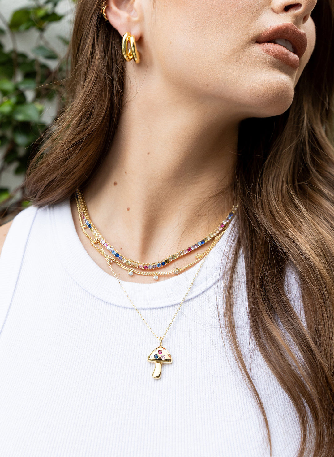 Rainbow Tennis Necklace | Sahira Jewelry