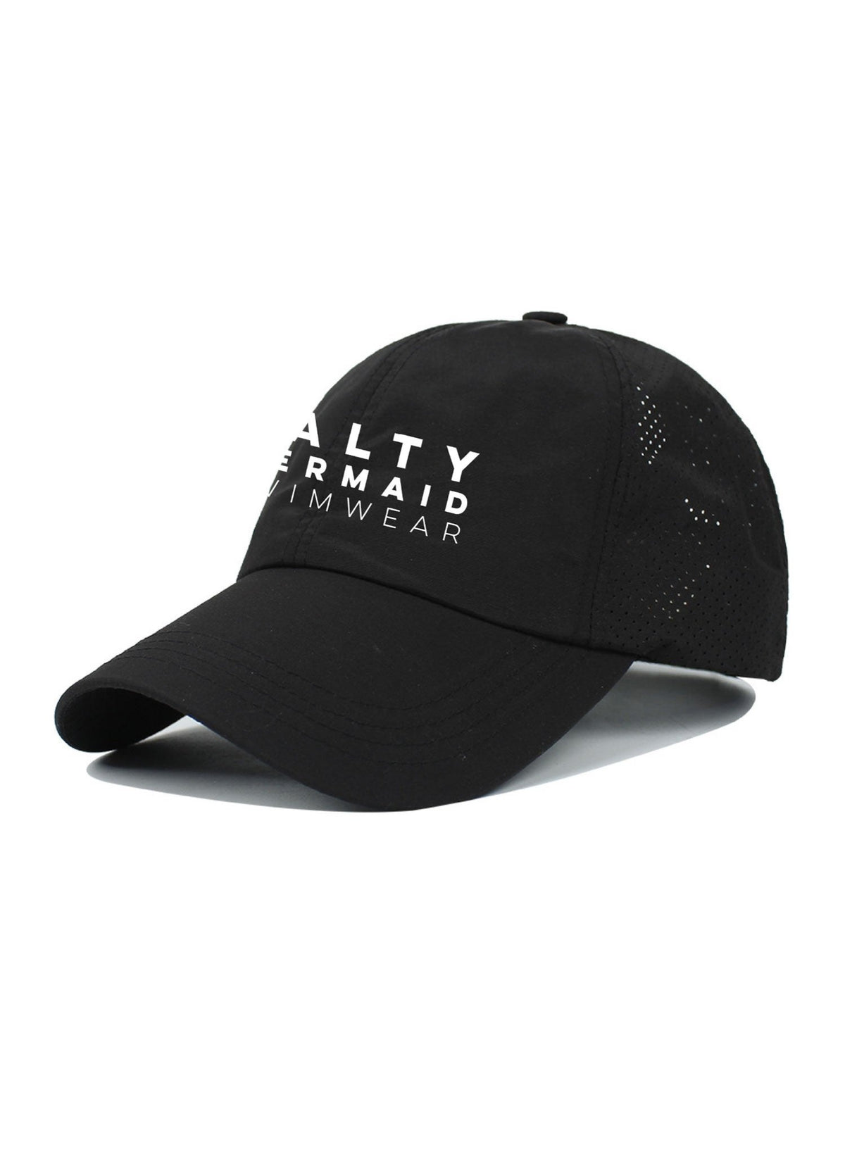 Salty Mermaid Logo Black Ponytail Hat