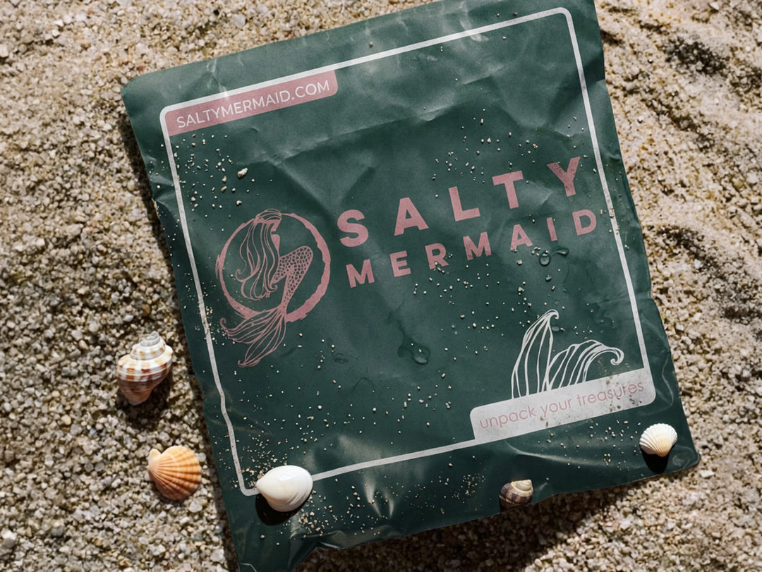 Salty Mermaid sustainable packaging for luxury swimwear using eco-friendly materials and lower-waste packaging design