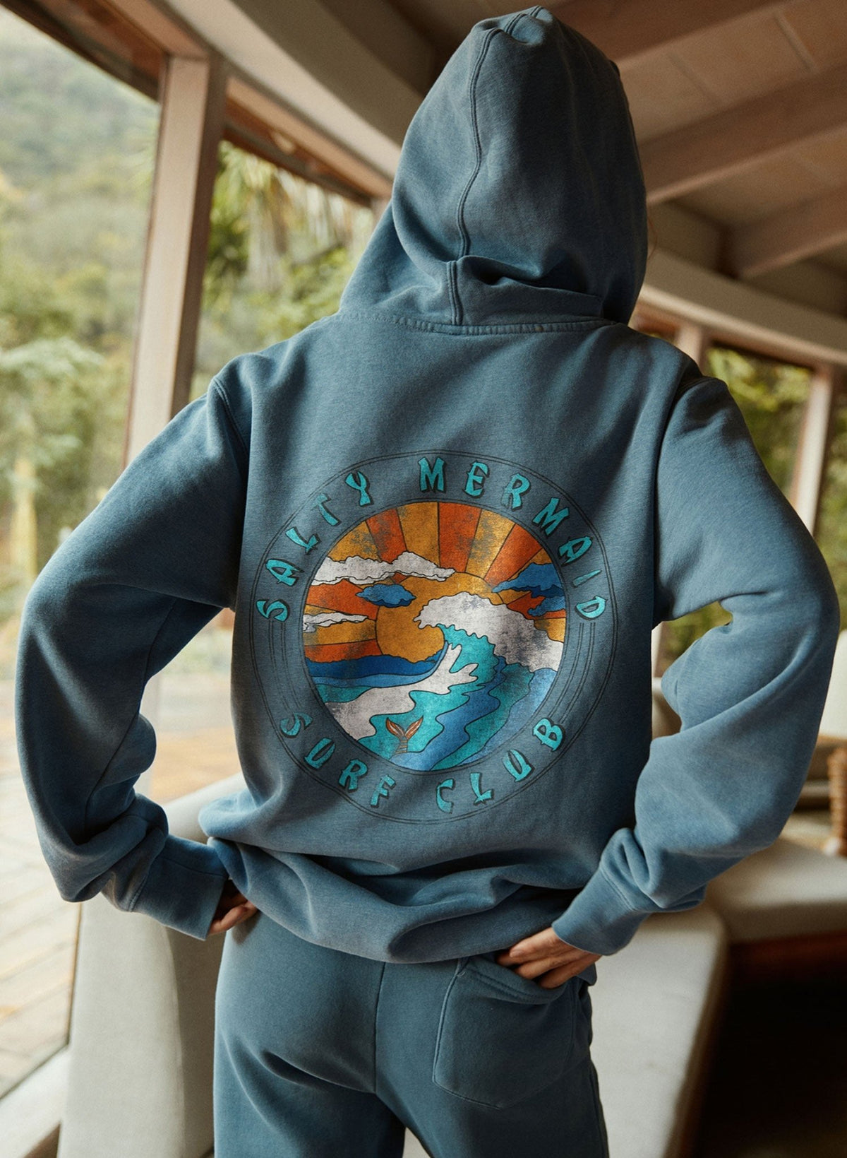 Surf Club Blue Matching Sweatshirt Hoodie