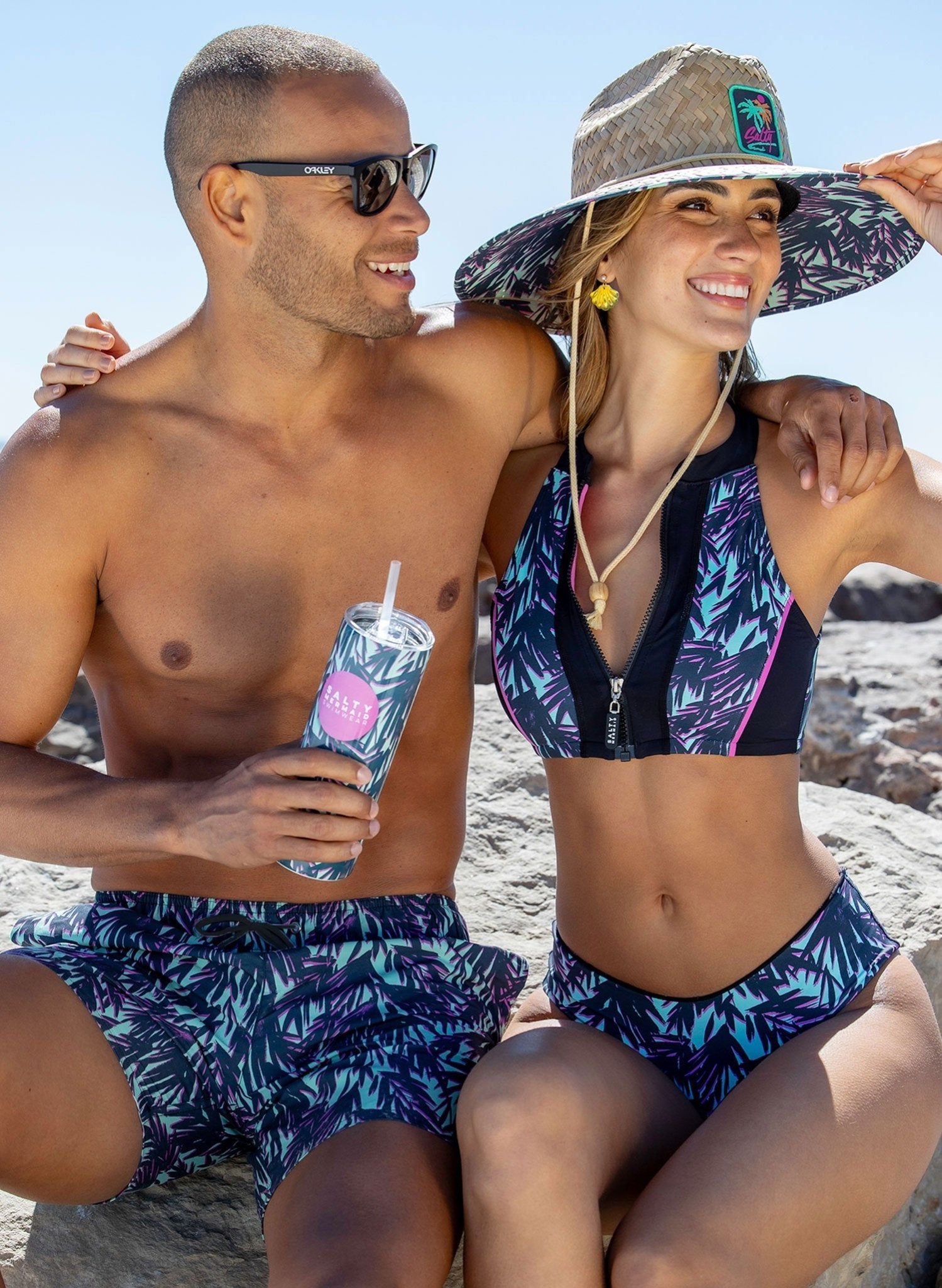 Men's Swim Trunks – Palm Tree Print | Shady Beach | Salty Mermaid