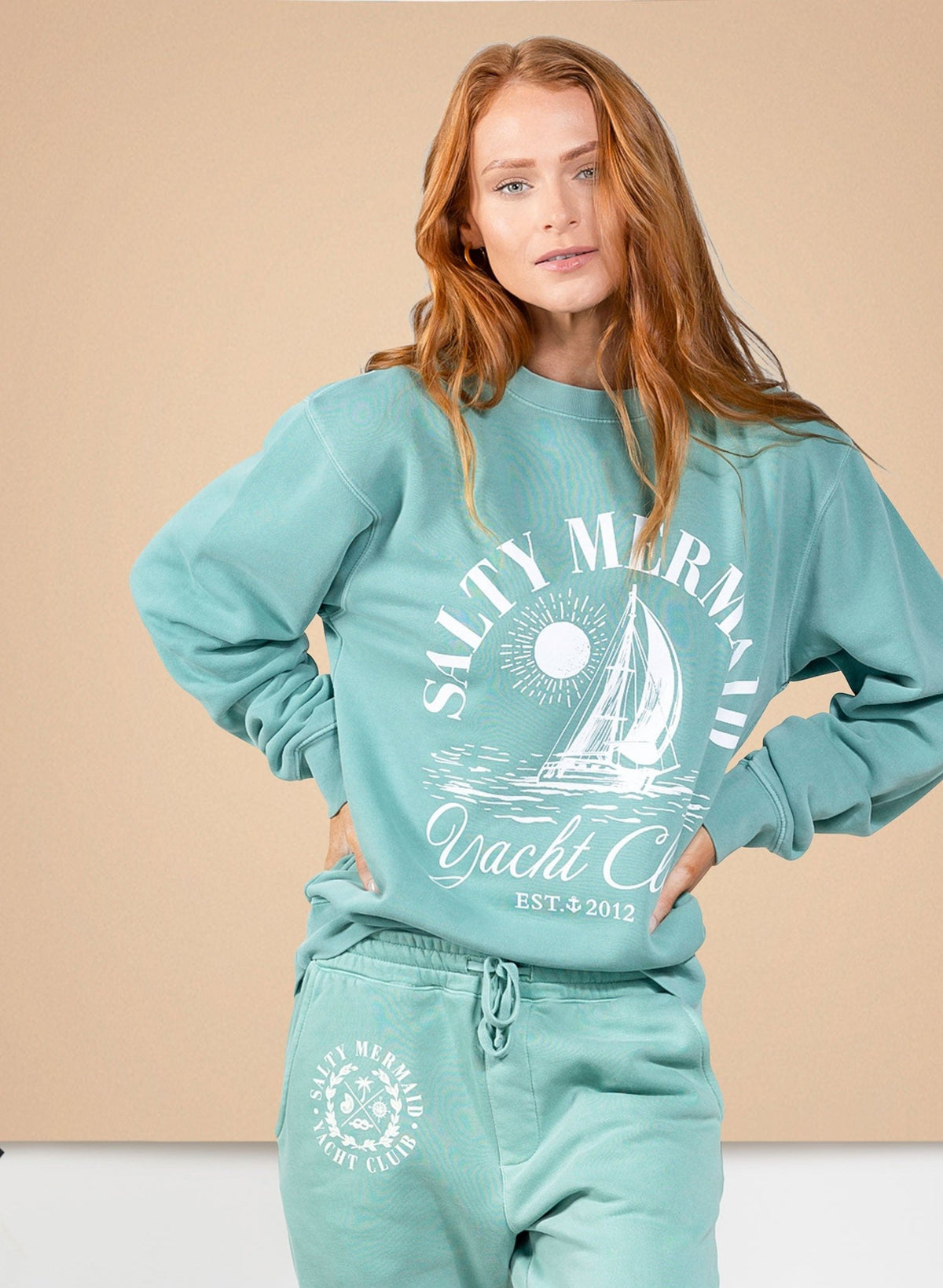 Yacht Club Mint Green Matching Sweatshirt