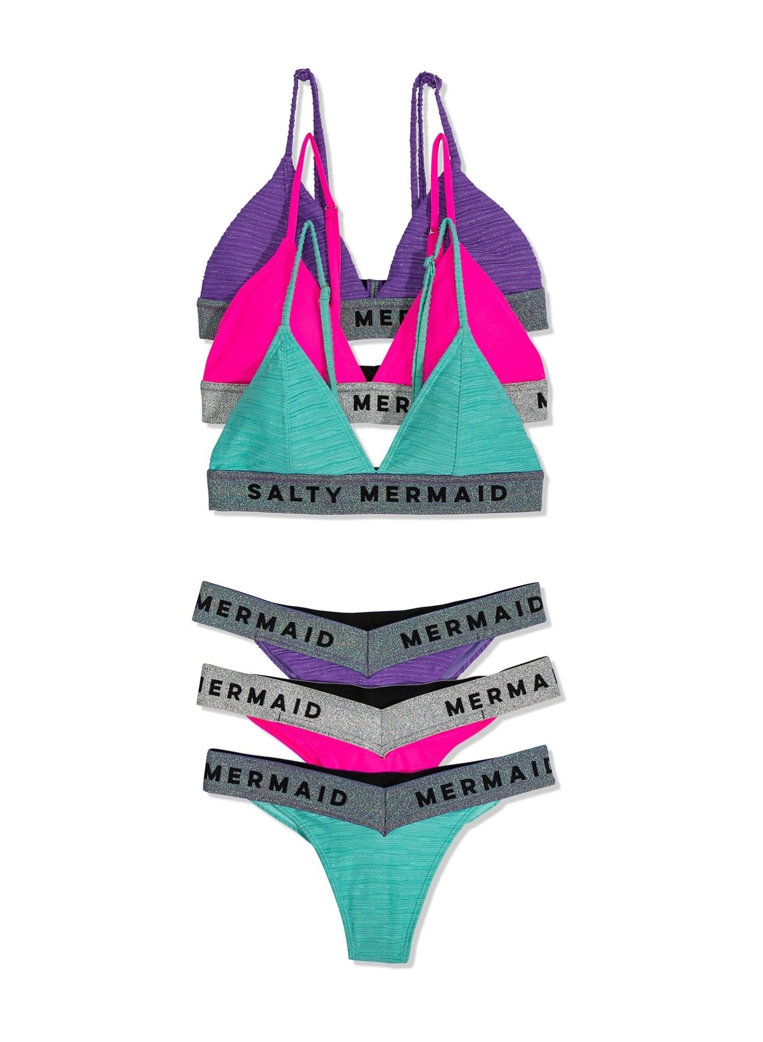 Banded Bikini Top 2.0 - Seafoam Green / Multi-Shimmer