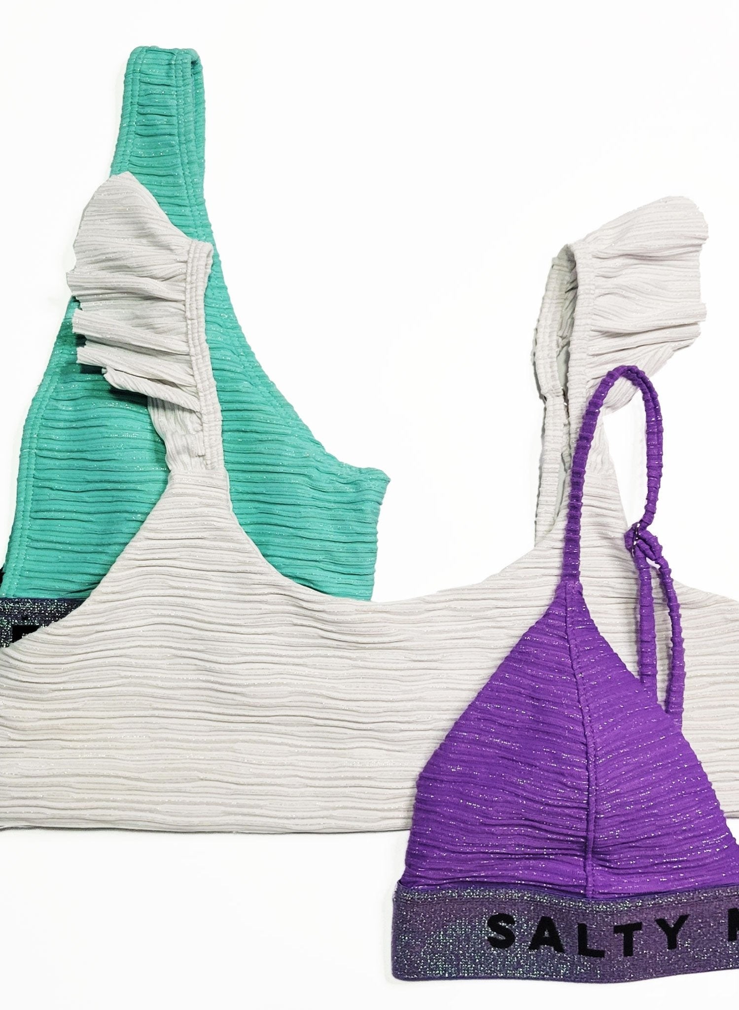 Banded Bikini Top 2.0 - Seafoam Green / Multi-Shimmer