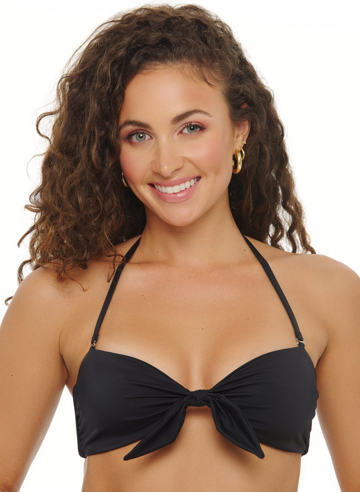 Bow Bandeau Top - My Private Jet Black