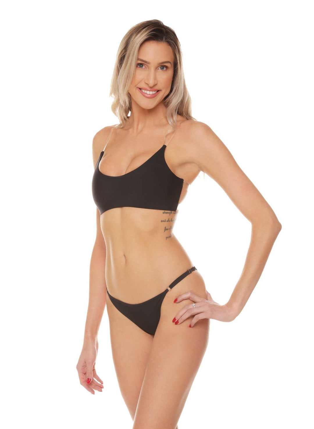 Jessica Scrunch Cheeky Bikini Bottom - My Private Jet Black