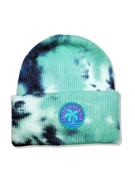 'Palm' Patch Knit Beanie | Mint Stone