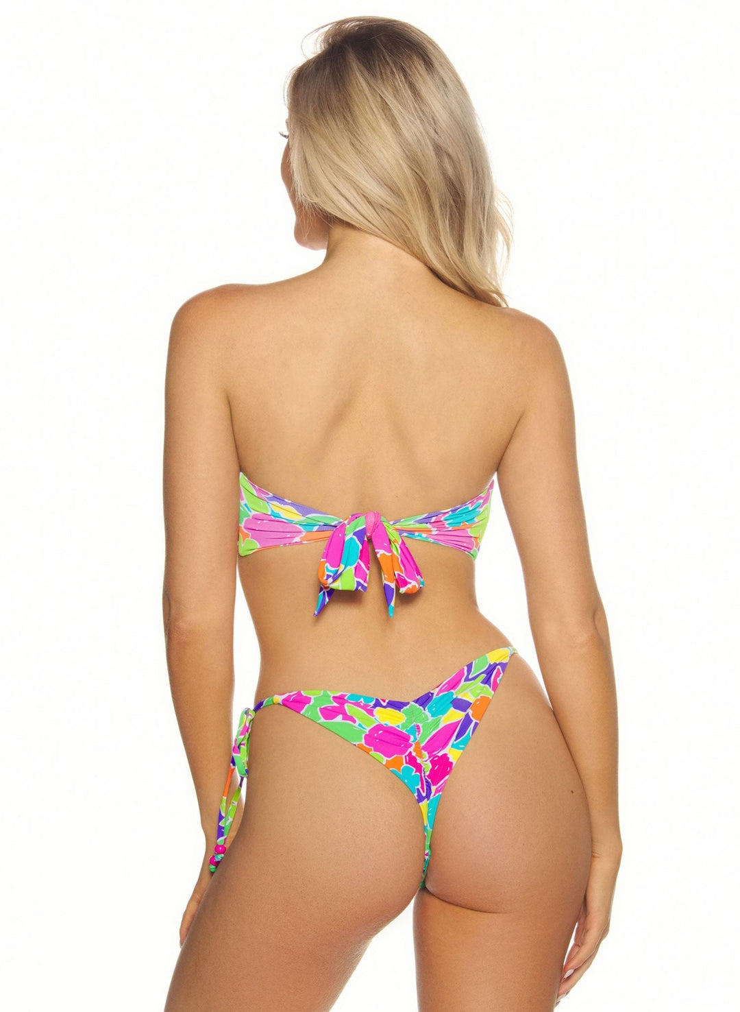 Raya Bandeau Convertible Bikini Top - Blossom Neon Floral Print