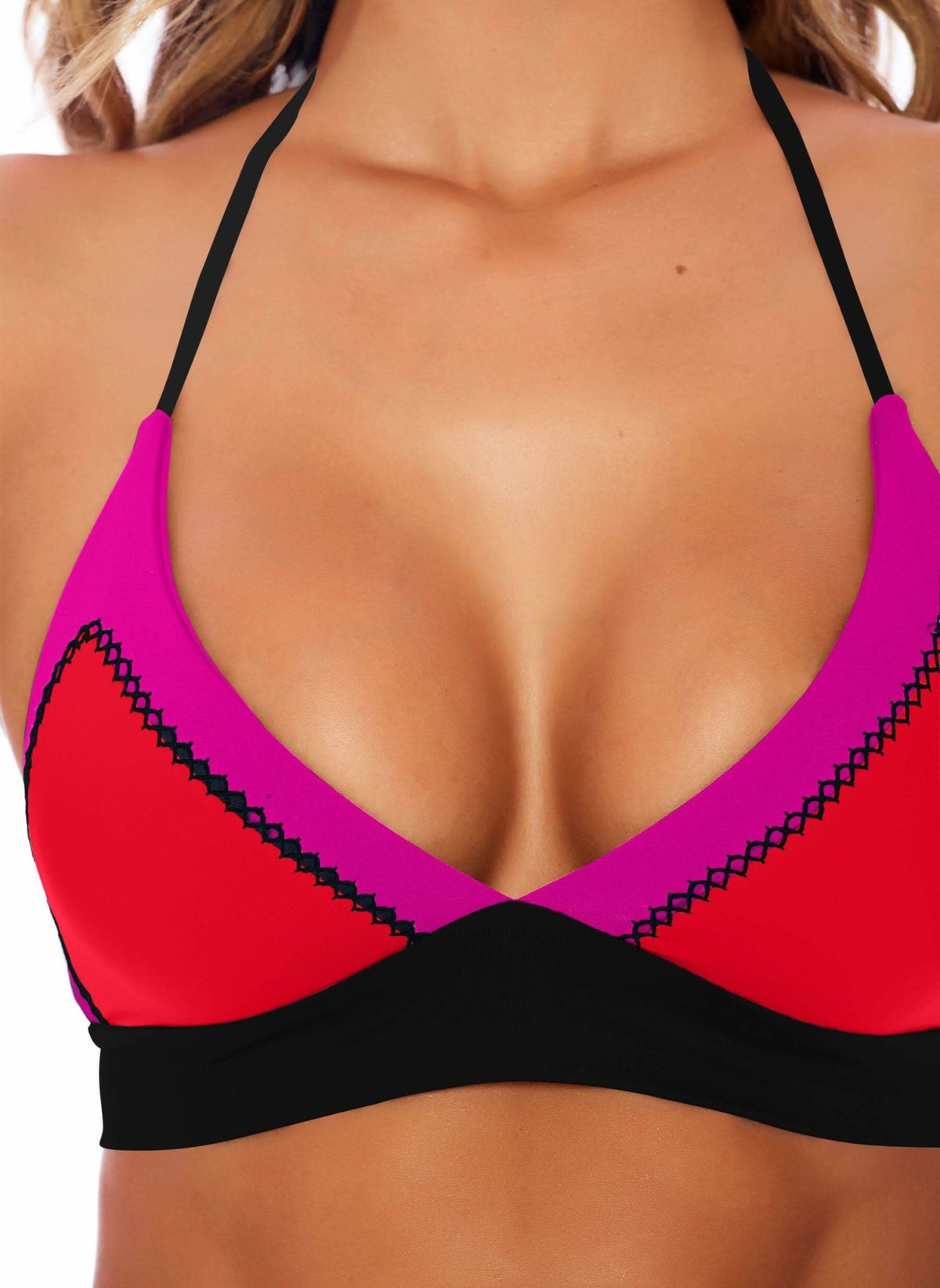 Reversible Purple Colorblock Halter - Salty Mermaid Swim