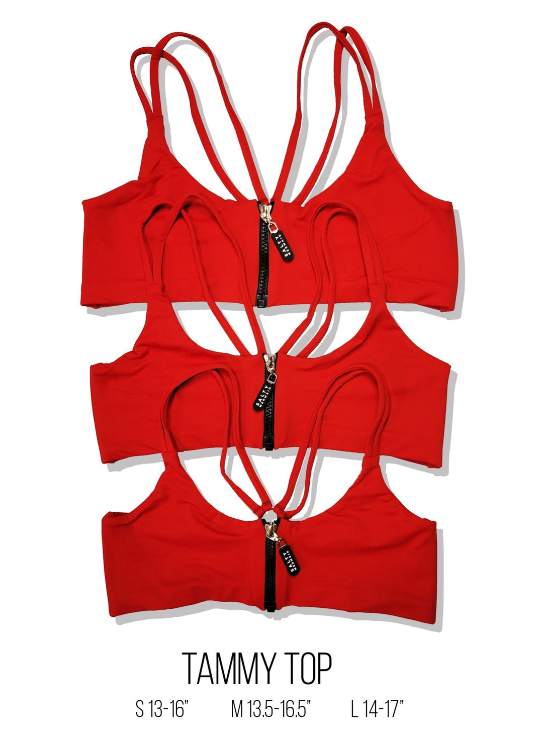 Tammy Zipper Front Sport Bikini Top - Ocean Ombre Blue Print