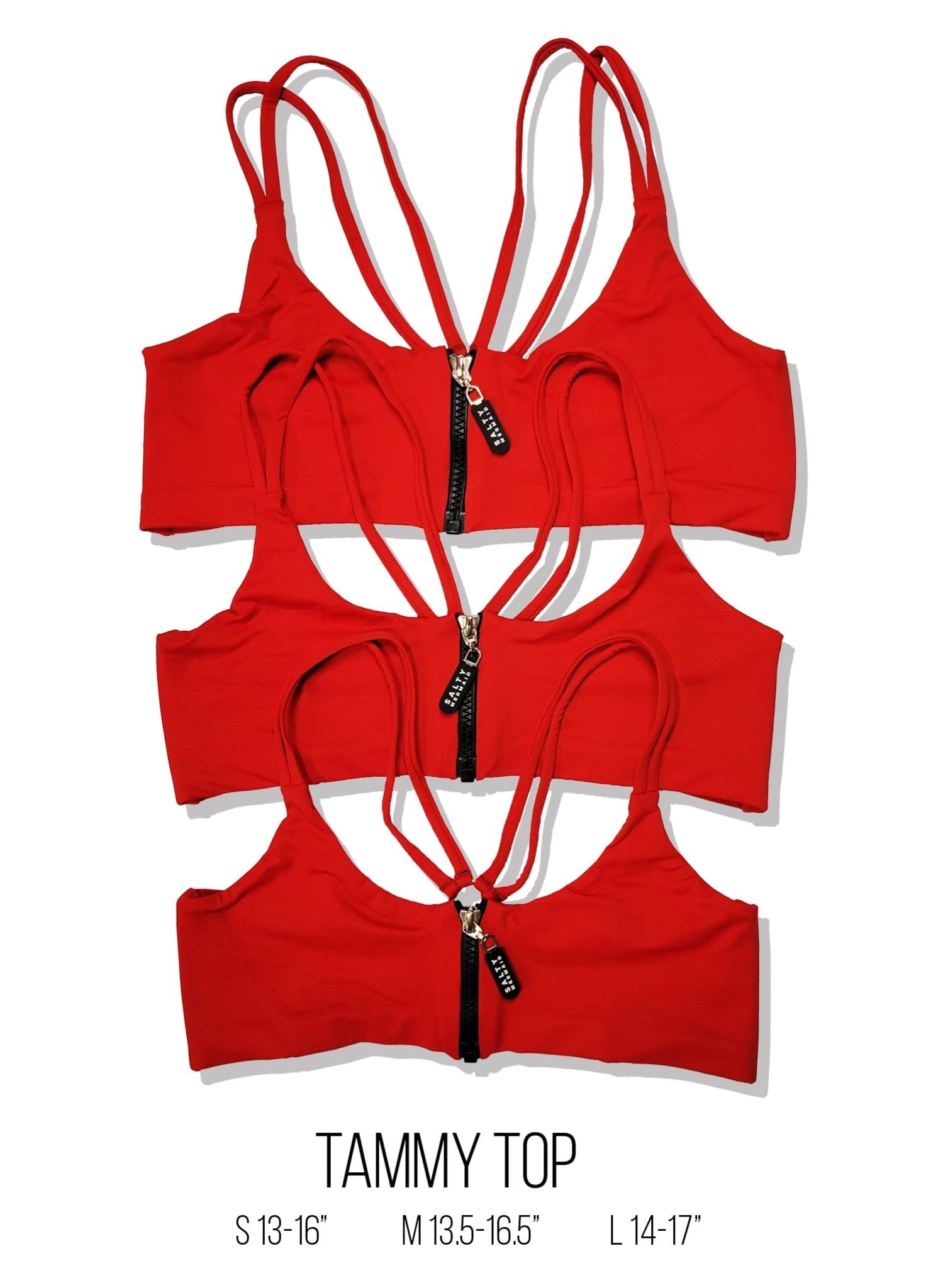 Tammy Zipper Front Sport Bikini Top - Ocean Ombre Blue Print