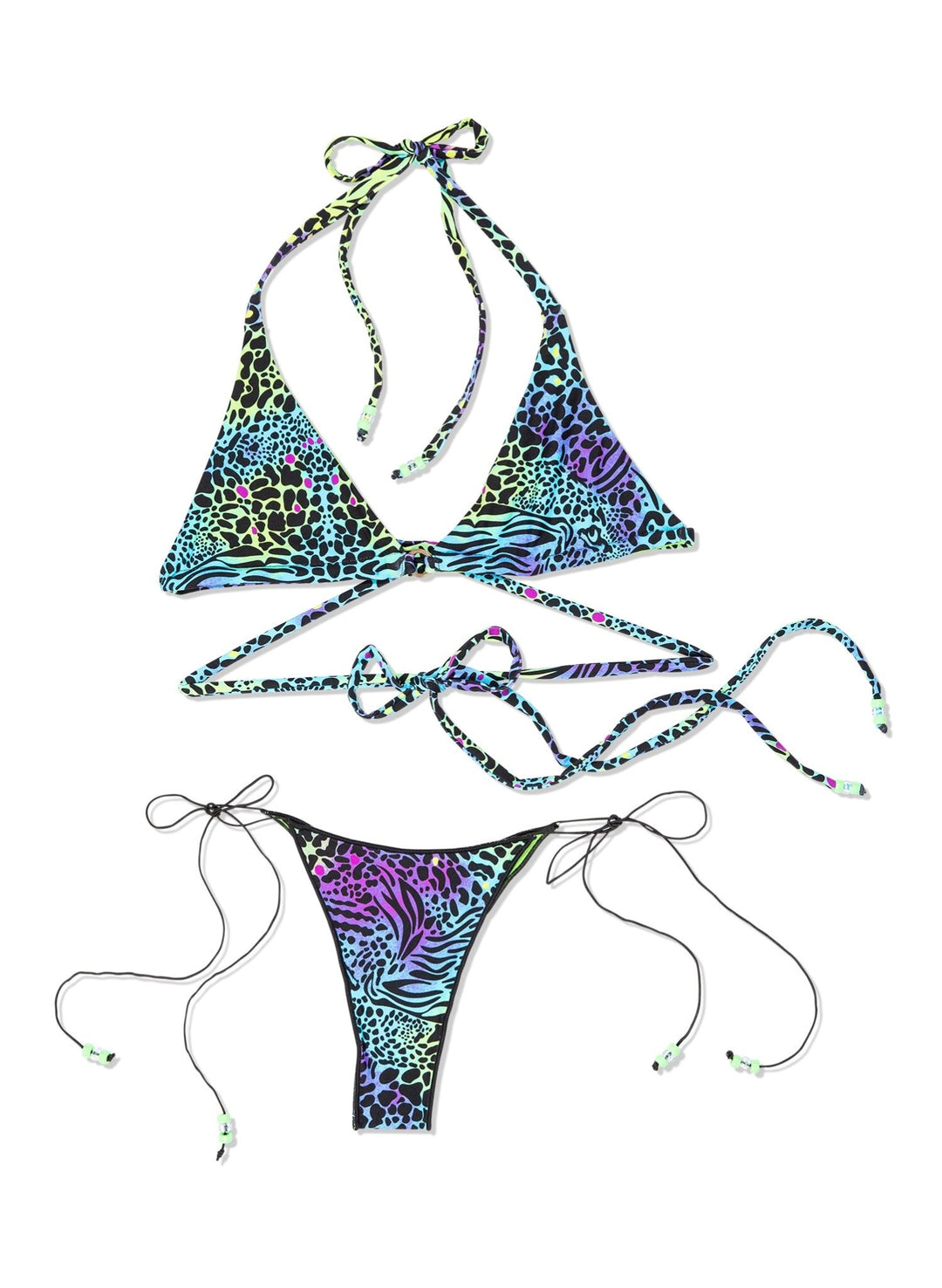 Teddy Wrap Triangle Bikini Top - Leopard Rave