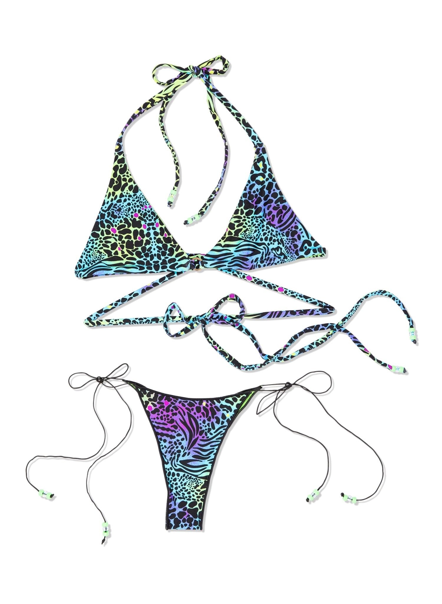 Teddy Wrap Triangle Bikini Top - Leopard Rave